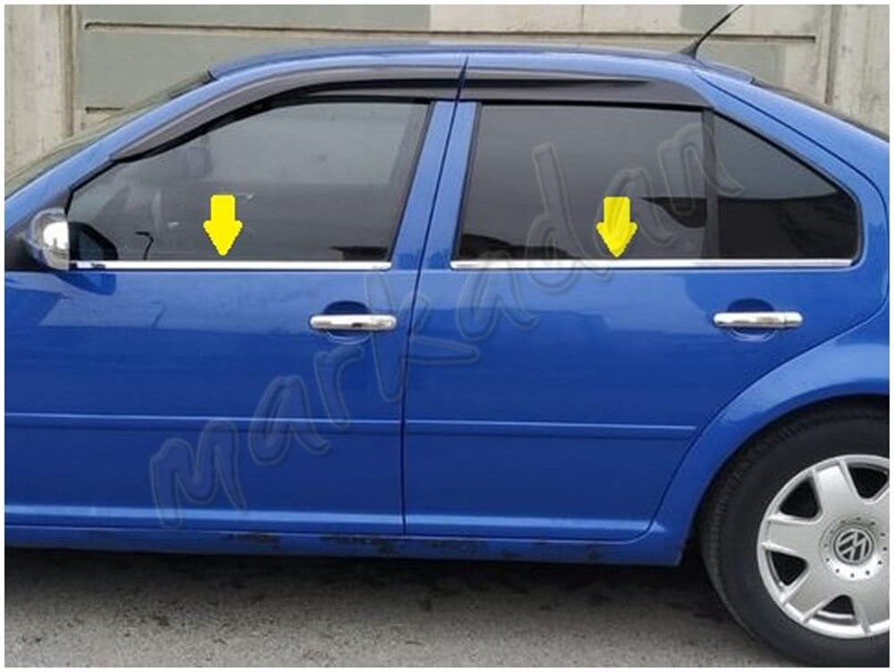 WOC Chrome VW Bora Krom Cam Çıtası 1998-2004 4 Parça Paslanmaz Çelik