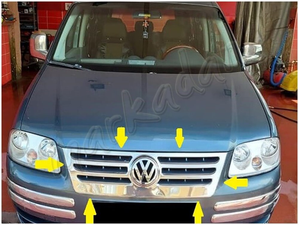 WOC Chrome VW Caddy Krom Ön Panjur Formlu 2004-2010 Paslanmaz Çelik