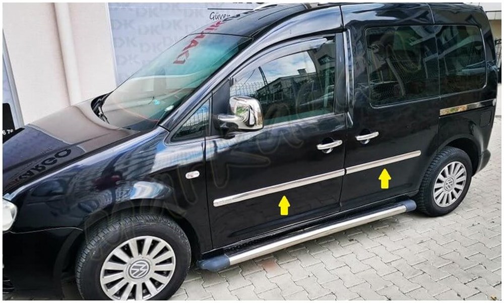 WOC Chrome VW Caddy Krom Yan Kapı Çıtası 2004-2014 4 Parça Paslanmaz Çelik