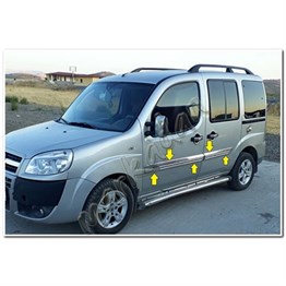 DB Chrome Fiat Doblo Krom Yan Kapı Çıtası 2006-2012 4 Parça P.Çelik