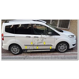 DB Chrome Ford Tourneo Courier Krom Yan Kapı Çıtası 2014-2023 4 Parça P.Çelik
