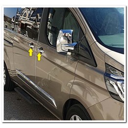 DB Chrome Ford Tourneo Custom Kapı Kolu Nikelajı 2012-2023 4 Kapı 9 Parça P.Çelik