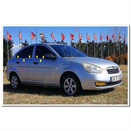 DB Chrome Hyundai Accent Era Cam Çıtası Nikelajı 2005-2011 4 Parça P.Çelik