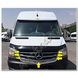 DB Chrome Mercedes Sprinter Ön Panjur Nikelajı 2013-2018 5 Parça P.Çelik