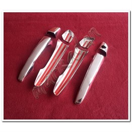 DB Chrome Peugeot 308 HB Sensörsüz Kapı Kolu Nikelajı 2013-2021 4 Kapı 8 Parça P.Çelik