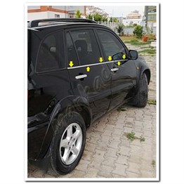 DB Chrome Toyota Rav 4 Cam Çıtası Nikelajı 2006-2012 4 Parça P.Çelik