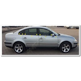 DB Chrome VW Passat 3B Cam Çıtası Nikelajı 1996-2005 6 Parça P.Çelik