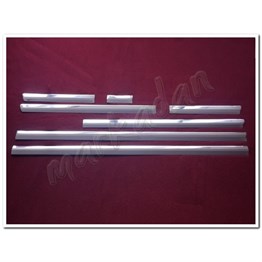 DB Chrome VW T6 Transporter Uzun Şasi Çift Sürgülü Krom Yan Kapı Çıtası 2015-2024 7 Parça P.Çelik