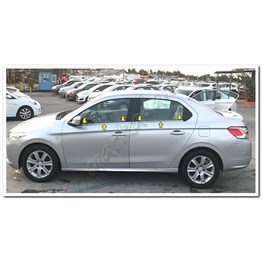 Markadan Citroen C-Elysee Krom Cam Çıtası 2012-2024 4 Parça Paslanmaz Çelik