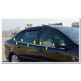 Markadan Citroen C5 Krom Cam Çıtası 2001-2007 6 Parça Paslanmaz Çelik