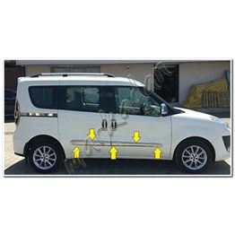 Markadan Fiat Doblo Krom Yan Kapı Çıtası 2010-2023 4 Parça Paslanmaz Çelik