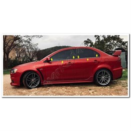 Markadan Mitsubishi Lancer Krom Cam Çıtası 2008-2020 4 Parça Paslanmaz Çelik