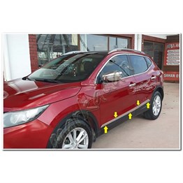 Markadan Nissan Qashqai Krom Yan Kapı Çıtası 2014-2021 4 Parça Paslanmaz Çelik