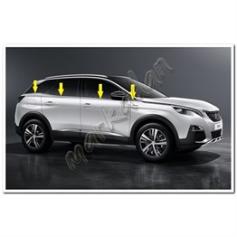 Markadan Peugeot 3008 Krom Cam Çıtası 2016-2024 8 Parça Paslanmaz Çelik