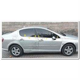 Markadan Peugeot 407 Krom Cam Çıtası 2004-2010 4 Parça Paslanmaz Çelik