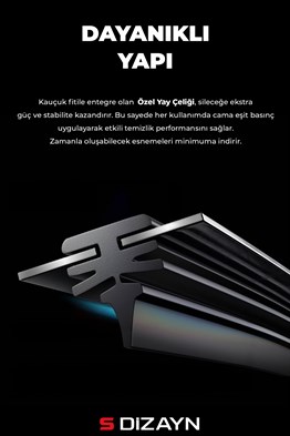 S-Dizayn 9 Aparatlı Oto Cam Sileceği 30 Cm 12 İnç Universal A+ Kalite