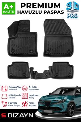 S-Dizayn Alfa Romeo Junior Elektrikli 3D Pro Havuzlu Paspas 2024 Üzeri A+ Kalite