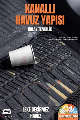 S-Dizayn Audi A3 3D Pro Havuzlu Paspas 2020 Üzeri A+ Kalite