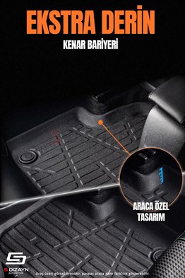 S-Dizayn Audi A3 3D Pro Havuzlu Paspas 2020 Üzeri A+ Kalite