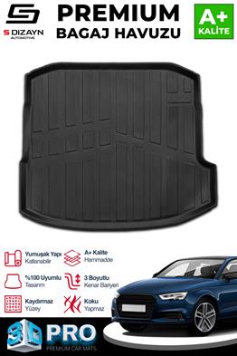 S-Dizayn Audi A3 Sedan 3D Pro Bagaj Havuzu 2020 Üzeri A+ Kalite