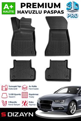 S-Dizayn Audi A5 3D Pro Havuzlu Paspas 2016 üzeri A+ Kalite