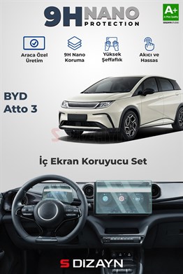 S-Dizayn BYD Dolphin 9H Nano Gösterge ve Multimedya Ekran Koruyucu (PARLAK) 2024 Üzeri A+ Kalite