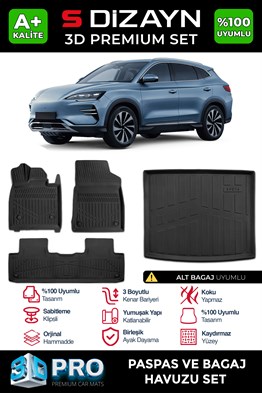 S-Dizayn BYD Seal-U 3D Pro Havuzlu Paspas ve Alt Bagaj Havuzu Seti (2li SET) 2024 Üzeri A+ Kalite