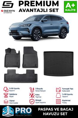 S-Dizayn BYD Seal U3D Pro Havuzlu Paspas ve Bagaj Havuzu Seti (2li SET) Üst Bagaj 2024 Üzeri A+ Kalite