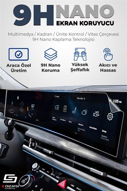 S-Dizayn BYD Seal U 9H Nano Gösterge Ekran Koruyucu (PARLAK) 2024 Üzeri A+ Kalite