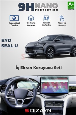 S-Dizayn BYD Seal U 9H Nano Gösterge ve Multimedya Ekran Koruyucu (PARLAK) 2024 Üzeri A+ Kalite