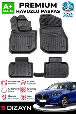 S-Dizayn Bmw 2 Serisi U06 Active Tourer 3D Pro Havuzlu Paspas 2021 Üzeri A+ Kalite