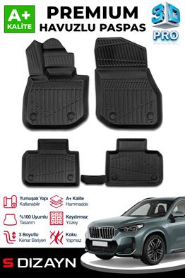 S-Dizayn Bmw IX1 3D Pro Havuzlu Paspas 2024 Üzeri A+ Kalite