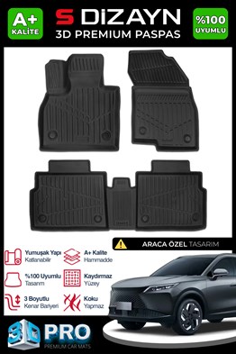 S-Dizayn Chery Omoda 7 3D Pro Havuzlu Paspas 2025 Üzeri A+ Kalite