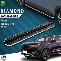 S-Dizayn Chery Tiggo8 Pro Diamond Krom Yan Basamak 183 Cm 2022 Üzeri A+ Kalite