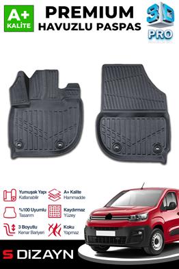 S-Dizayn Citroen Berlingo Panelvan 3D Pro Havuzlu Ön 2li Paspas 2019 Üzeri A+ Kalite