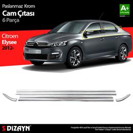 S-Dizayn Citroen C-Elysee Krom Cam Çıta 6 Prç 2013-2017