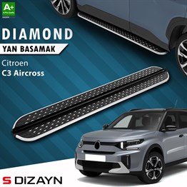 S-Dizayn Citroen C3 Aircross 2 Diamond Krom Yan Basamak 183 Cm 2024 Üzeri A+ Kalite