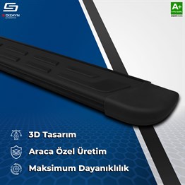 S-Dizayn Citroen C3 Aircross 2 S-Plus Siyah Yan Basamak 183 Cm 2024 Üzeri A+ Kalite