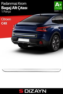 S-Dizayn Citroen C4X Krom Bagaj Alt Çıtası 2022 Üzeri A+ Kalite