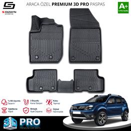 S-Dizayn Dacia Duster 3D Pro Havuzlu Paspas 2018-2022 A+ Kalite