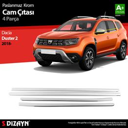 S-Dizayn Dacia Duster Krom Cam Çıtası 4 Prç. 2018-2024