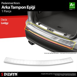 S-Dizayn Dacia Lodgy Krom Arka Tampon Eşiği 2012 Üzeri A+ Kalite
