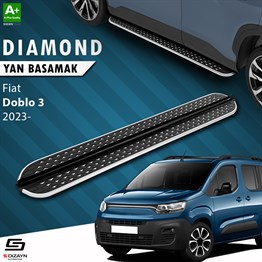 S-Dizayn Fiat Doblo 3 Diamond Krom Yan Basamak 203 Cm 2023 Üzeri A+ Kalite