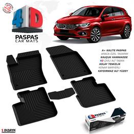 S-Dizayn Fiat Egea HB 4D Havuzlu Paspas 2015-2020 A+ Kalite