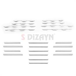 S-Dizayn Fiat Egea Krom Ön Panjur ve Tampon Çıta Seti Diamond Model 22 Prç. 2020 Üzeri (Parlak Krom)