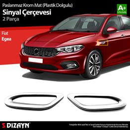 S-Dizayn Fiat Egea (Mat Krom) Sinyal Çerçevesi 2 Prç. ABS Plastik Dolgulu 2015 Üzeri A+ Kalite