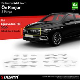 S-Dizayn Fiat Egea SD / HB Krom Ön Panjur Diamond Model 8 Prç 2020 Üzeri (Mat Krom) A+ Kalite
