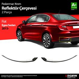 S-Dizayn Fiat Egea SD Krom Arka Reflektör Çerçevesi 2 Prç. 2015 Üzeri