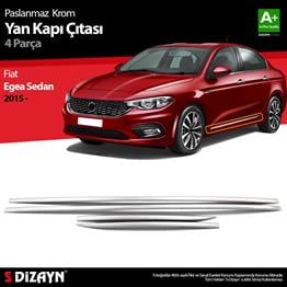S-Dizayn Fiat Egea Sedan Krom Yan Kapı Çıtası 4 Prç. 2015-2020