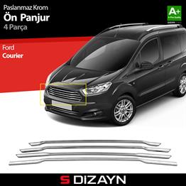 S-Dizayn Ford Courier Krom Ön Panjur 4 Prç 2014-2017